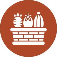 Vegetable Basket Glyph Circle Icon vector