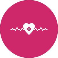 Heartbeat Glyph Circle Icon vector
