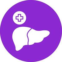 Liver Glyph Circle Icon vector