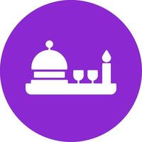 Dinner Glyph Circle Icon vector