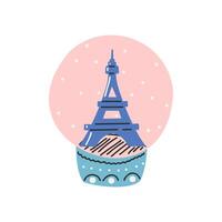 vaso capa con eiffel torre. símbolo de amar, romance. diseño para San Valentín día. vector