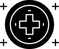 Hospital Sign Glyph Circle Icon vector