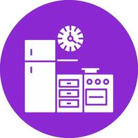 Kitchen Glyph Circle Icon vector