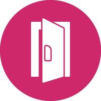 Door Glyph Circle Icon vector