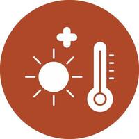 Heat Wave Glyph Circle Icon vector