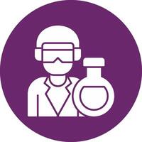 Chemist Glyph Circle Icon vector