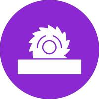 Circular Saw Glyph Circle Icon vector