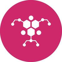 Molecule Glyph Circle Icon vector