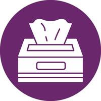Tissue Box Glyph Circle Icon vector