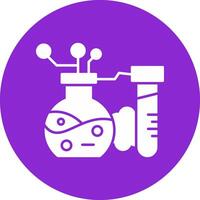 Chemical Reaction Glyph Circle Icon vector