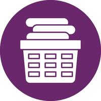 Laundry Basket Glyph Circle Icon vector