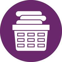 Laundry Basket Glyph Circle Icon vector