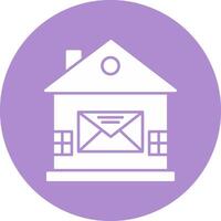 House Mail Glyph Circle Icon vector