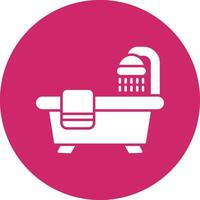 Bathtub Glyph Circle Icon vector