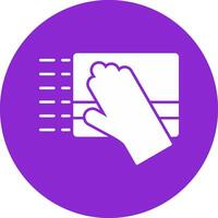 Dusting Glyph Circle Icon vector