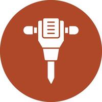 Jack Hammer Glyph Circle Icon vector