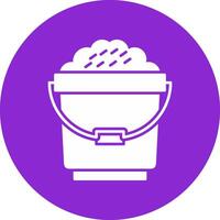 Bucket Glyph Circle Icon vector