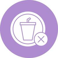 No Drinks Glyph Circle Icon vector