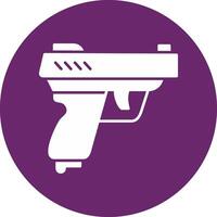 Pistol Glyph Circle Icon vector