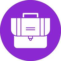 Suitcase Glyph Circle Icon vector