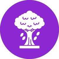 Tree Glyph Circle Icon vector