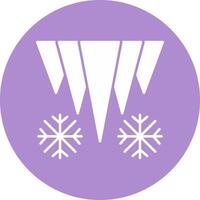 Icicle Glyph Circle Icon vector