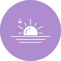 Sunset Glyph Circle Icon vector