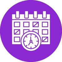 calendario glifo circulo icono vector