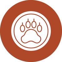 Pawprint Glyph Circle Icon vector