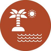 playa glifo circulo icono vector