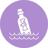 Message In Bottle Glyph Circle Icon vector
