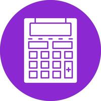 Calculator Glyph Circle Icon vector