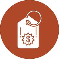 Price Tag Glyph Circle Icon vector