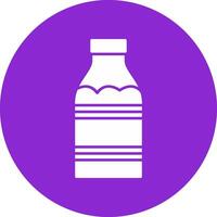 icono de círculo de glifo de botella de leche vector