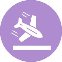 Plane Glyph Circle Icon vector