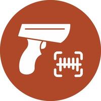 Barcode Scanner Glyph Circle Icon vector