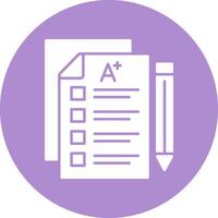 Exam Glyph Circle Icon vector