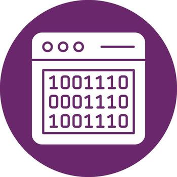 Binary Code Glyph Circle Icon vector