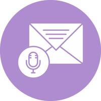 Audio Message Glyph Circle Icon vector