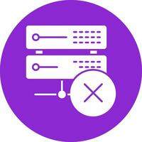 Delete Data Glyph Circle Icon vector