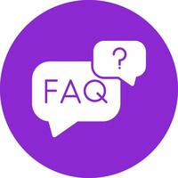 Faq Glyph Circle Icon vector