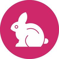 Rabbit Glyph Circle Icon vector