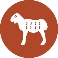 Sheep Glyph Circle Icon vector