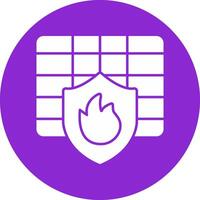 Firewall Glyph Circle Icon vector