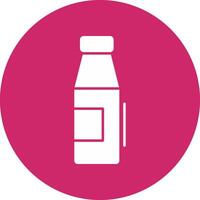 icono de círculo de glifo de botella de leche vector