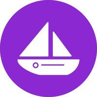 Dinghy Glyph Circle Icon vector