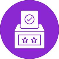 Voting Box Glyph Circle Icon vector