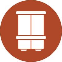 Wardrobe Glyph Circle Icon vector