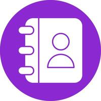 Contact Book Glyph Circle Icon vector