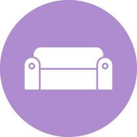 Sofa Glyph Circle Icon vector